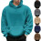 (Gray, L) Winter Fleece Hoodie Men's Lamb Wool Pullover 2