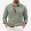 (Khaki, S) Camicia casual da uomo a maniche lunghe con multitasche 3