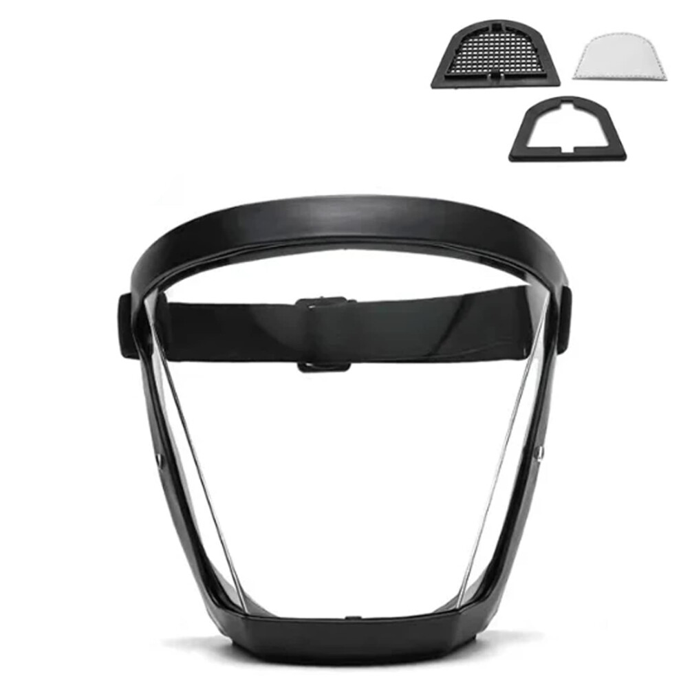 Anti Fog Face Shield With Clear Visor, Full Face Coverage, Reusable Unisex Protective Shield Black 9330225467212