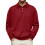 (Red, L) Camicia casual da uomo autunnale con scollo a V e bottoni 1