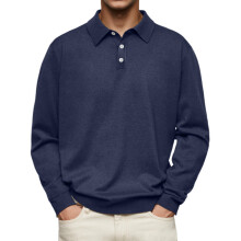 (Navy Blue, 4XL) Chemise décontractée à col en V pour homme, automne