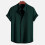 (Dark Green, XXL) Men's Solid Color Summer Short Sleeve Shirt 3