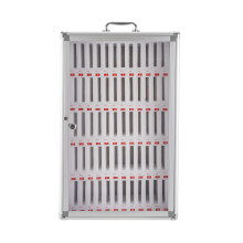 60 Slot Cell Phone Locker Box with Clear Acrylic Door, Lockable Aluminum Storage Cabinet for Classroom and Office