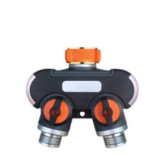Metal 2 Way Garden Hose Splitter 3/4 Inch with Dual Valve Control and Independent Flow Adjustment