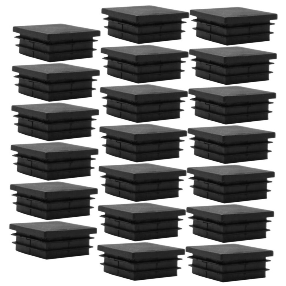 20 Pack Black Square Tubing Inserts Plastic End Caps For Furniture Legs And Fence Posts Floor Scratch Protection 9073542135623