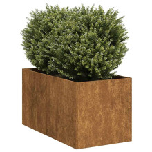 Large Rustic Weathering Steel Outdoor Planter Box with OpenBottom Drainage for Garden Patio