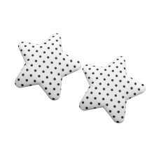 Black White Star Pattern Headband Earphone Decorative Cloth
