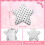 Black White Star Pattern Headband Earphone Decorative Cloth 3