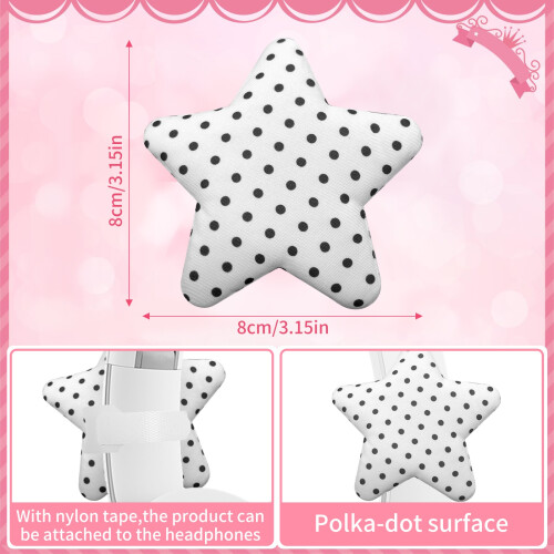 Black White Star Pattern Headband Earphone Decorative Cloth 2
