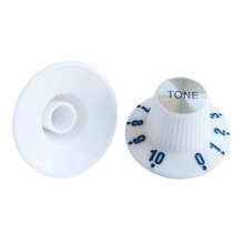 ABS-kunststof effectpedalenknop, diameter 29 mm, voor-Witte TOON