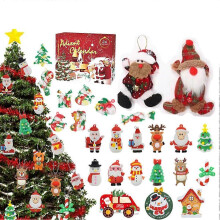 (C) Christmas Countdown Pendant 1 Set Christmas Gift For Children Snowman Deer Small