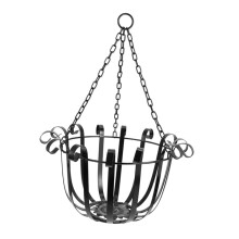 Hanging Plant Basket Iron Wall Mounted Flower Pot Holder, SpaceSaving Decorative Indoor Outdoor Rack