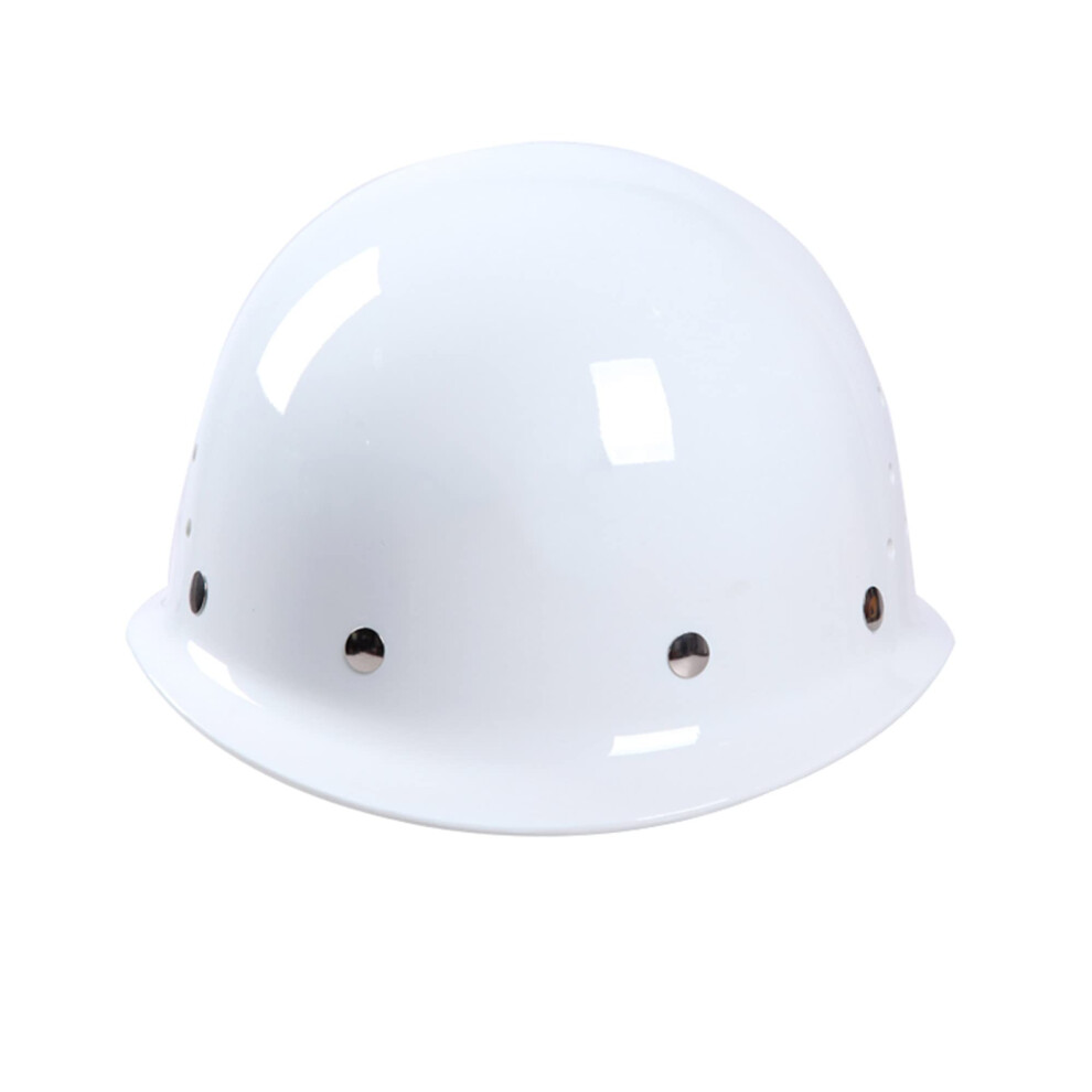 Frp Safety Helmet White, ImpactâResistant Hard Hat With 8ÂPoint Suspension, Ventilated Comfortable Fit For Construction 9351714662680