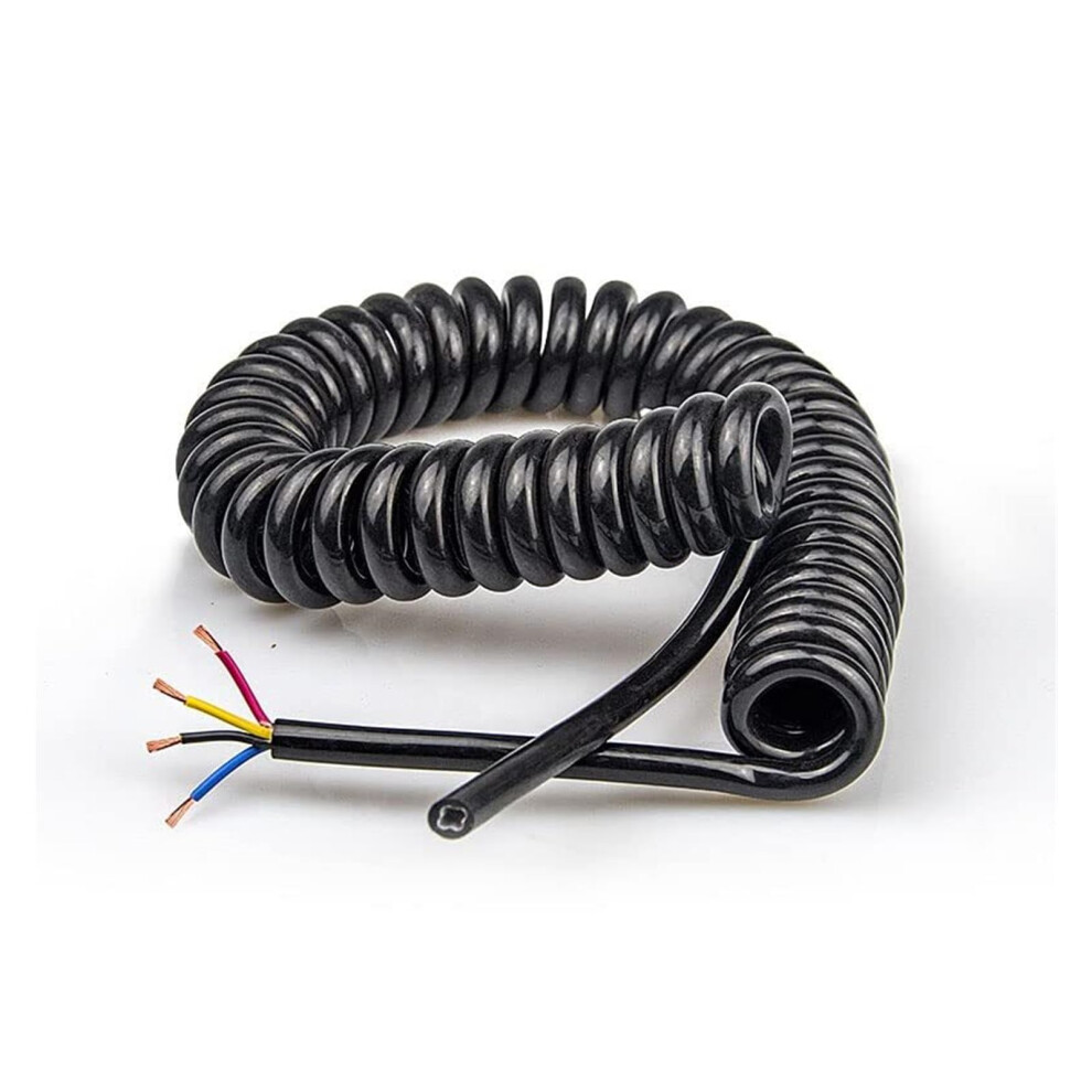 Retractable Spiral Cable 3M 2Core 24Awg Pu Coiled Power Extension Cord For Automotive And Industrial Use 9771547986294
