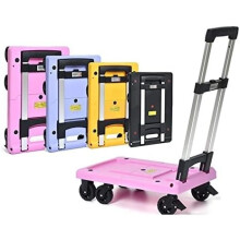 Folding Platform Truck Cart Heavy Duty Flatbed Dolly with 360 Swivel Wheels Foldable for Home Office Use
