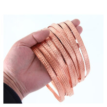 Copper Braided Grounding Strap 10m 20mm – Tinned Copper Shielding Braid for EMI Shielding and LowResistance Grounding