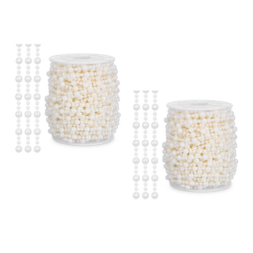2 Beige Perlenband Robust Für Basteln Hochzeit Perlen 1