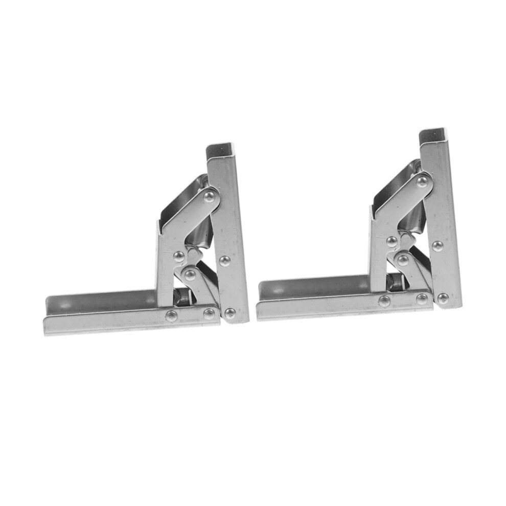 2Pcs Folding Shelf Brackets Hidden Hinges For Wall Mounted Desk Space Saving Stable Locking Support 9073542136484
