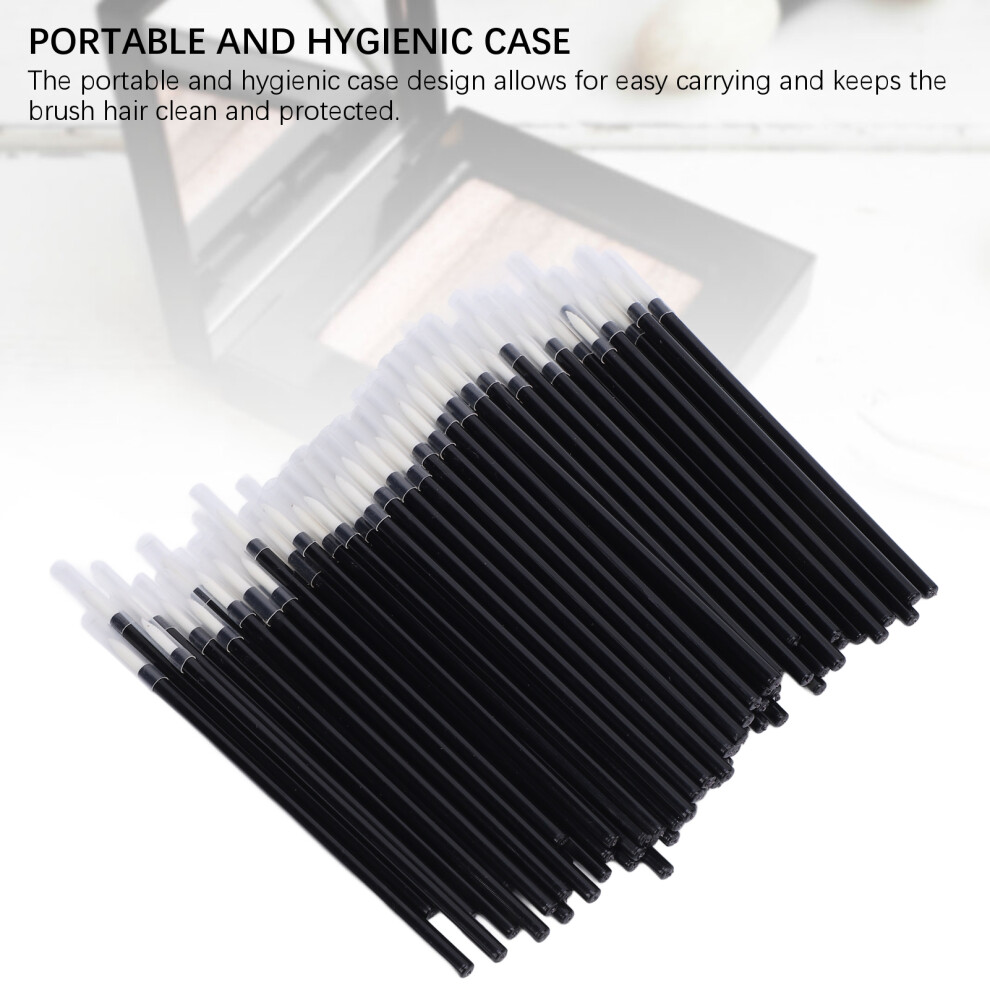 Black 100 Disposable Eyeliner Brushes With Pot