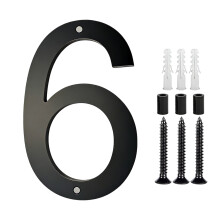 Türschild, Nummernschild, Schild mit Schraube, moderne Zahlen,-6