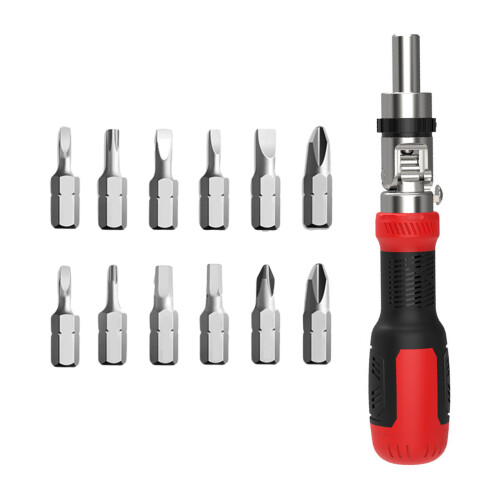 Professional 13 In 1 Multiple Bit Screwdriver Set Ergonomic-Red