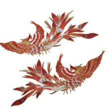 Portable Designs Embroidered Fabric Patches For Garment-Red