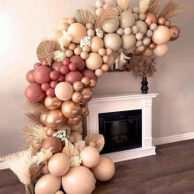 Rose Gold Balloon Arch Kit 176pcs Double Stuffed Dusty Pink Cream Peach Garland for Birthday Wedding Decor