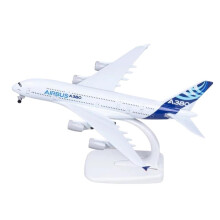 Diecast A380 Airplane Model with Landing Gears, Realistic Alloy Design, Metal Aircraft Collectible 18CM