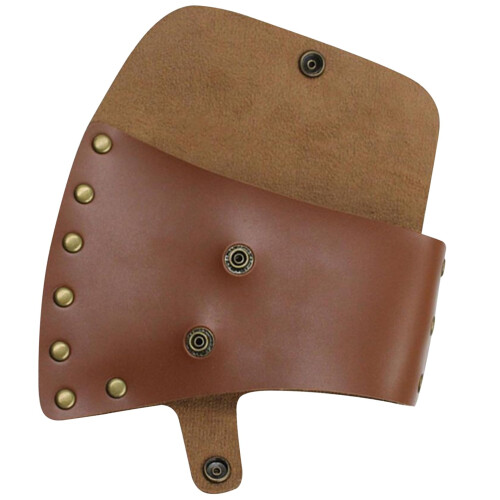 PU Leather Hatchet Sheath with Secure Snap Closure, Belt Loop Axe Head Cover for Camping Woodworking