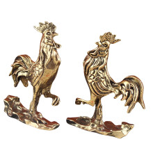 Gouden Haan Beeldjes Metalen Kip Beeldjes Standbeeld-2 stuks