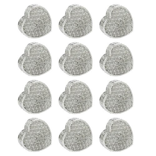 Delicate Heart Patterned Plastic Candy Container Ideal-Silver