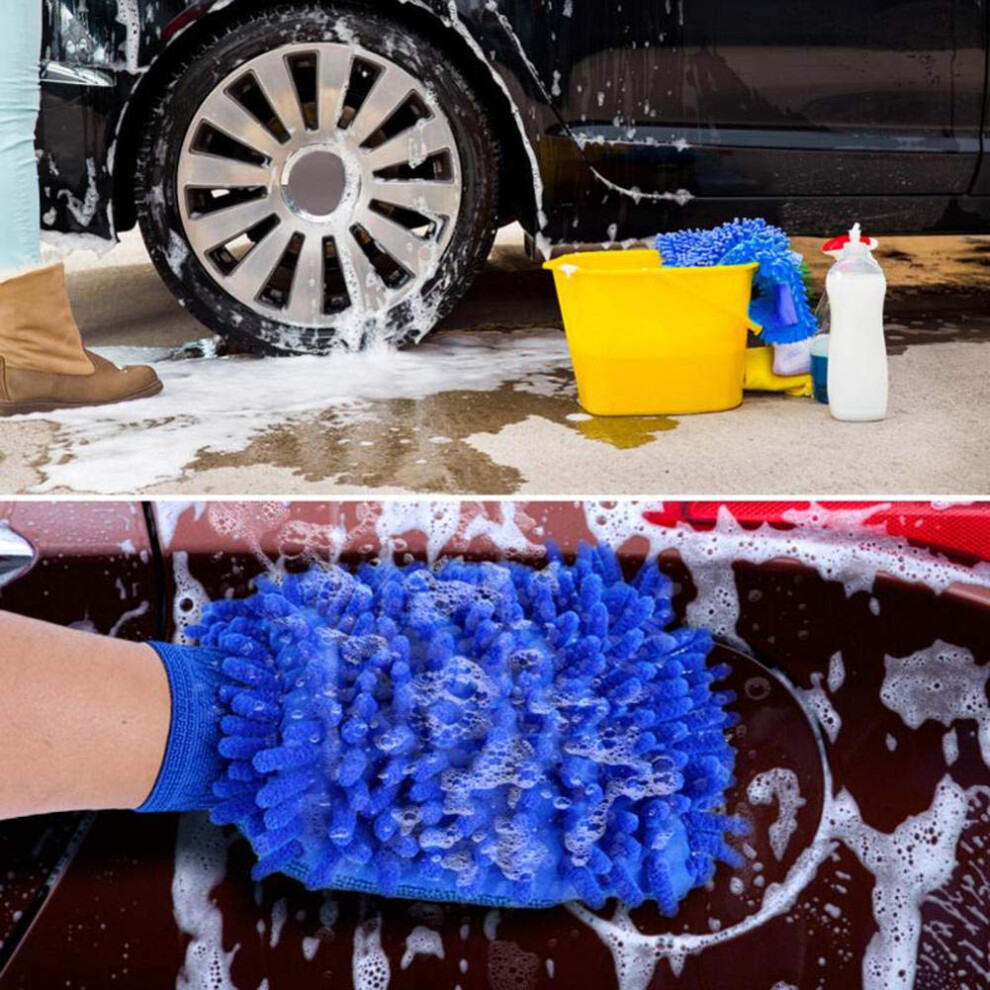 Ultra Soft Microfiber Car Wash Mitt Scratch Reusable Glove For Auto Detailing And Cleaning 9073542138013