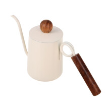 Stainless Steel Gooseneck Coffee Kettle with Wooden Handle for Precise Pour Over Brewing