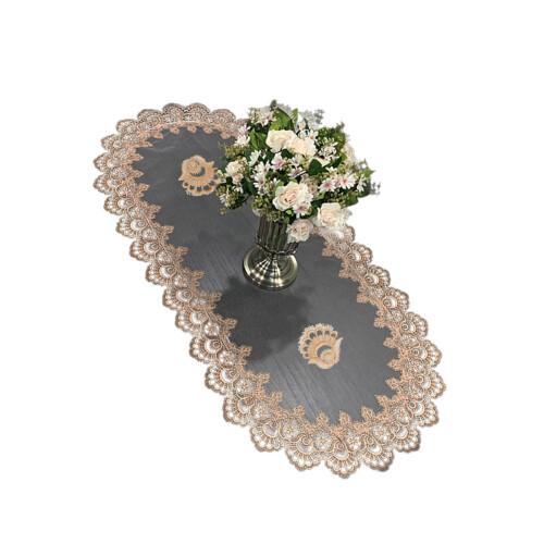 Mesh Lace Doily Table Cover Dust Proof-Mesh gold lace