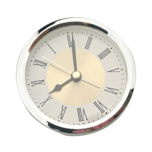 Eleganter runder Weckereinsatz mit leisem Uhrwerk, 89 mm-Silber