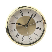 89 mm runder Quarz, leiser Weckereinsatz,-Gold