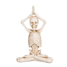 Figurine de crâne en résine détaillée,-Pose du lotus squelette