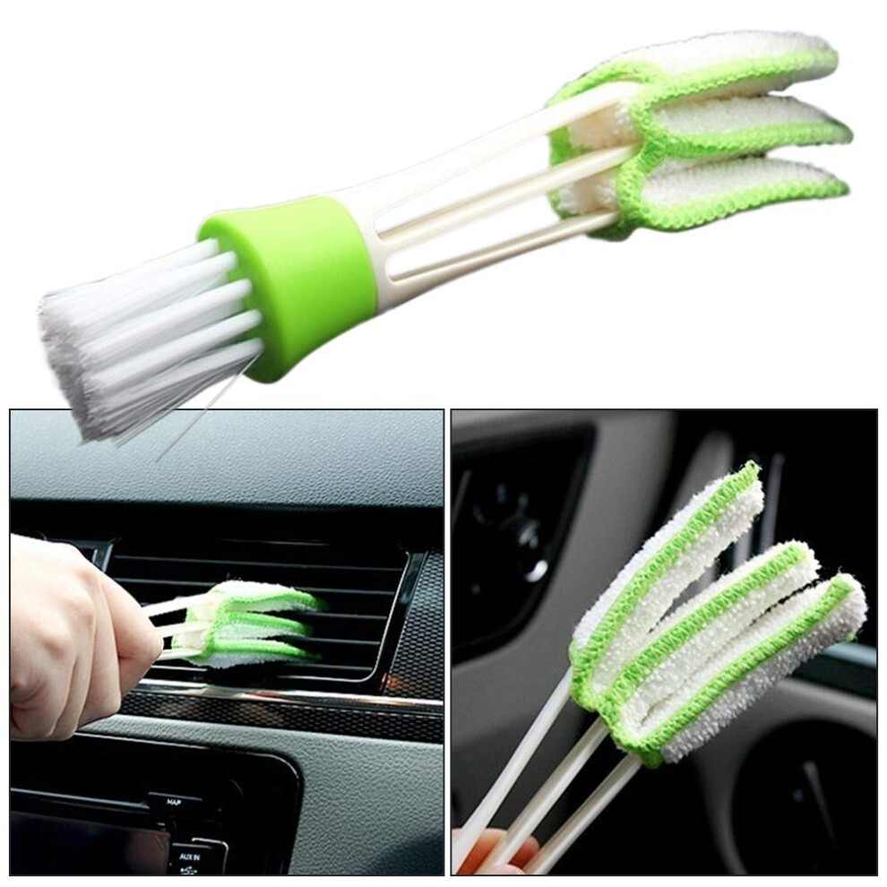 Car Cleaning Brush With Dualend Design, Car Vent Dust Cleaner Mini Duster For Interior And Home Green 9073542138150