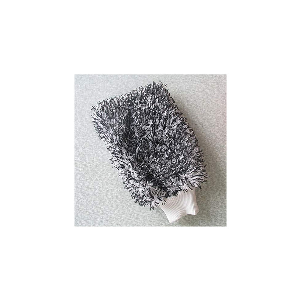 Microfiber Car Wash Mitt Ultra Absorbent Scratch Cleaning Glove For Auto Detailing Black 9073542138235