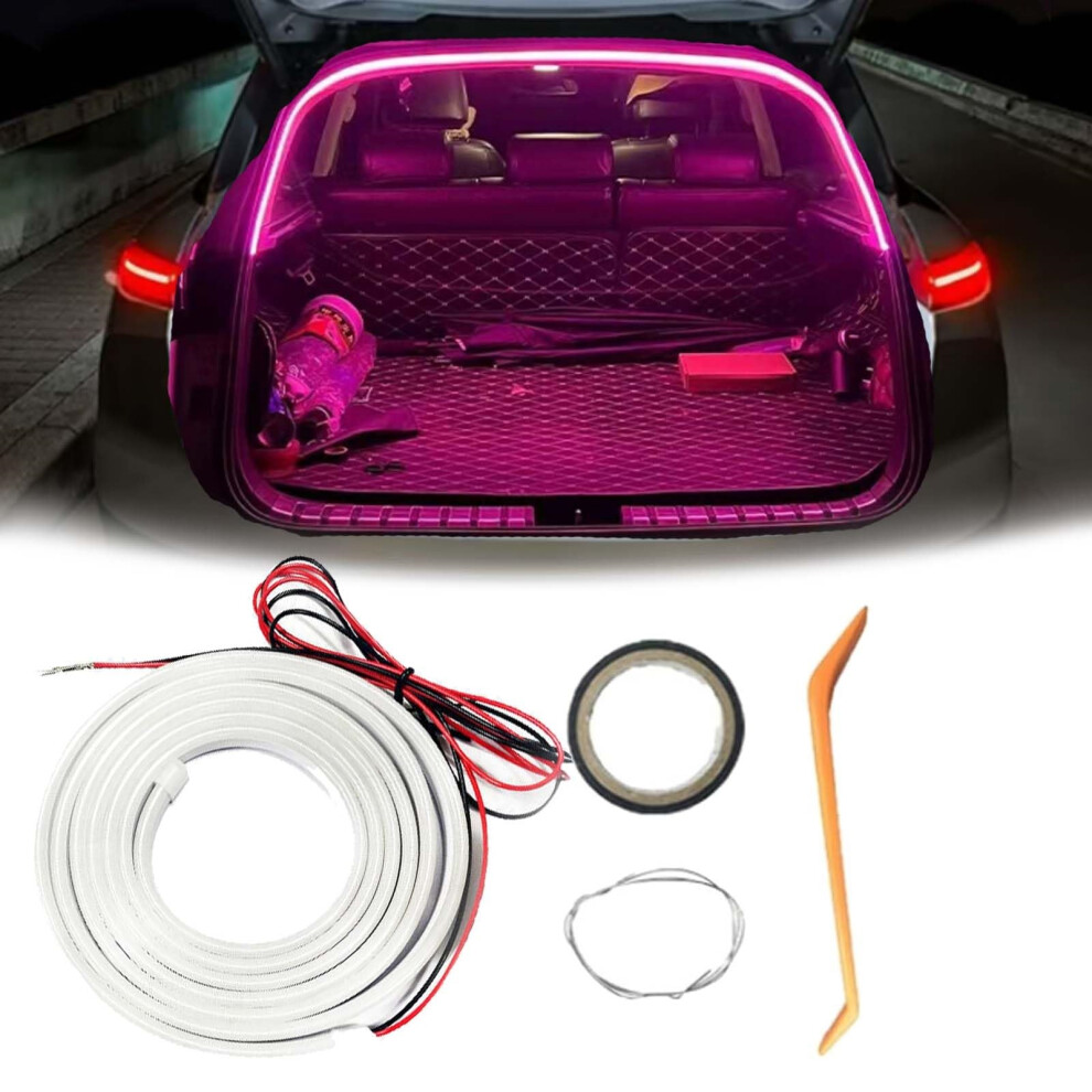 (2M, ) Dynamic Flowing Car Trunk Strip,Flexible Trunk Led Strip, Car Led Interior Lights For Cargo Area Interior Illumination Decor Purple/Light 747887428496