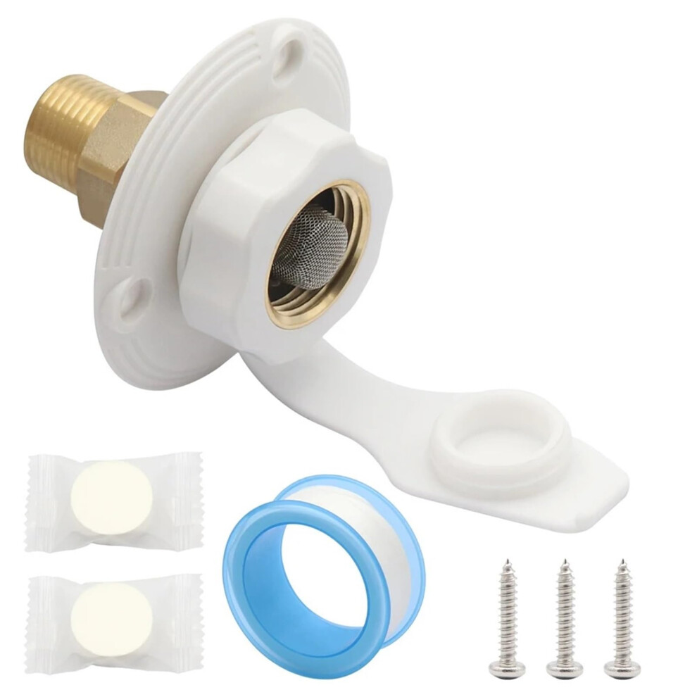 Rv Water Inlet With Builtin Check Valve, Leakresistant City Water Hookup For Travel Trailers (, 2 Sets) White 9771547988113