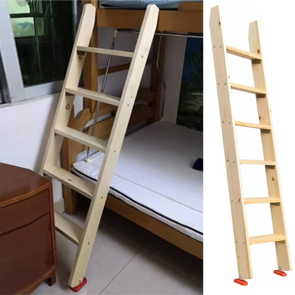 Wooden Bunk Bed Ladder 43.3' Tall, Solid Wood Loft Ladder With Wide NonâSlip Steps For Dorms And Rvs 9771547988120