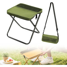 Lightweight Foldable Camping Stool with Backpack Design, Portable Hiking Chair for Travel Fishing, Green Small