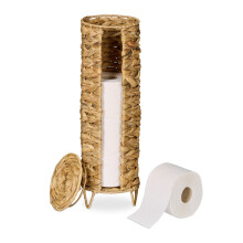 Toilet Roll Holder for 4 Rolls, Water Hyacinth Woven