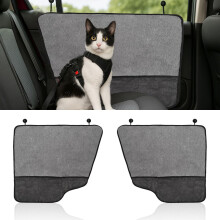2PCS Waterproof Dog Car Door Protectors with Mesh Storage Pockets, AntiScratch Universal Fit for SUV Truck Sedan (Grey)