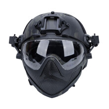 Airsoft Tactical Helmet with Detachable Full Face Mask, ImpactResistant AntiFog Paintball Gear