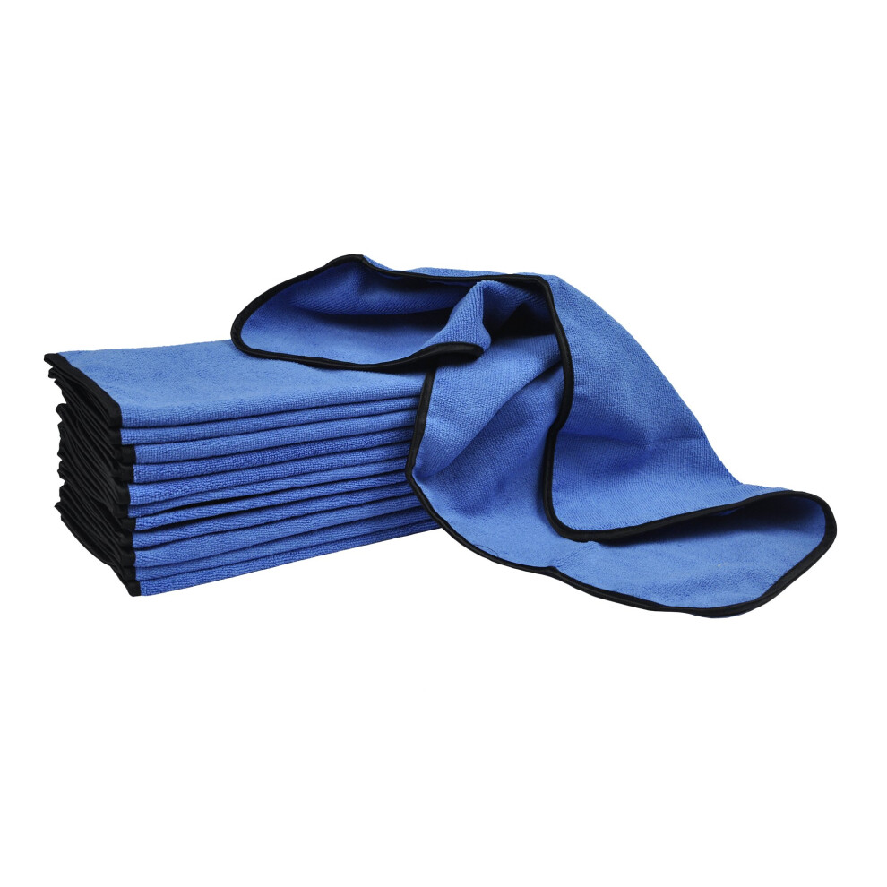 Microfiber Car Drying Towels 16X24 12 Pack Ultra Absorbent Scratch Lint Blue 9351714615679