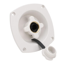 RV City Water Inlet with Hose Connector, White Quick Connect Fitting for Campervan Motorhome, Fast Refill Durable Oxidation Resistant