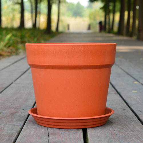 Robuster Blumentopf aus Kunststoff mit Steinstruktur und-Groß 1