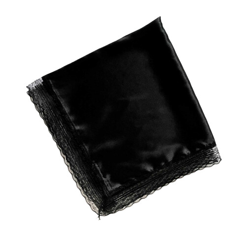 Satins Handkerchief Vibranting Color Soft Materials-Black